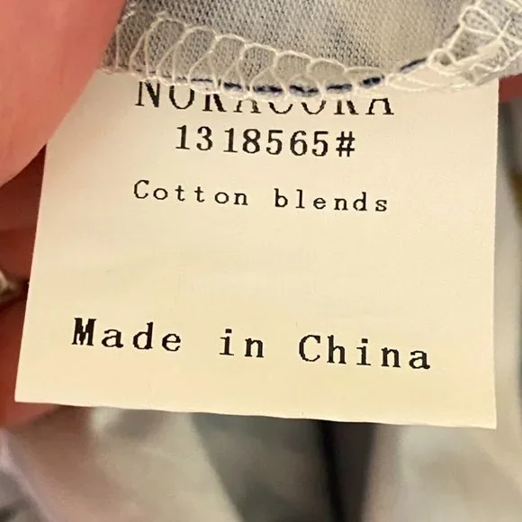 Noracora NWT Abstract Print Blouse Size Small Asymmetrical Neckline Long Sleeve - Picture 6 of 7